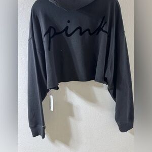 PINK Victoria's Secret Charcoal Cropped Sweatshirt